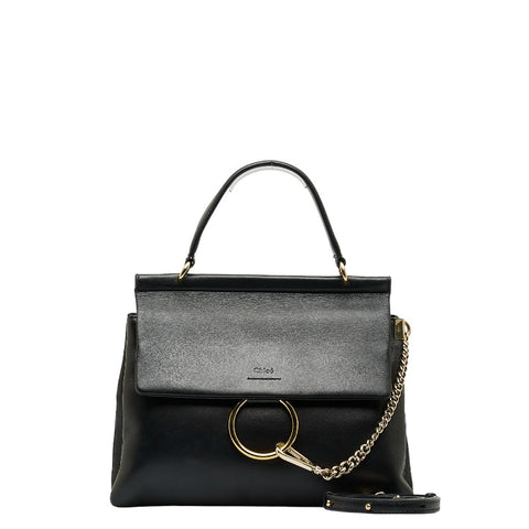 クロエ フェイ ハンドバッグ ショルダーバッグ 2WAY ブラック レザー レディース Chloe 【中古】