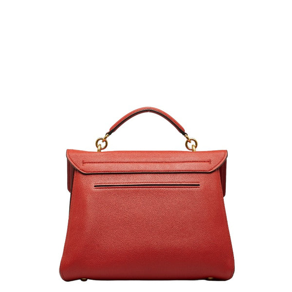 サルヴァトーレフェラガモ ガンチーニ ハンドバッグ ショルダーバッグ 2WAY 21H320 レッド レザー レディース Salvatore Ferragamo 【中古】