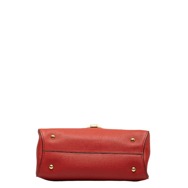 サルヴァトーレフェラガモ ガンチーニ ハンドバッグ ショルダーバッグ 2WAY 21H320 レッド レザー レディース Salvatore Ferragamo 【中古】