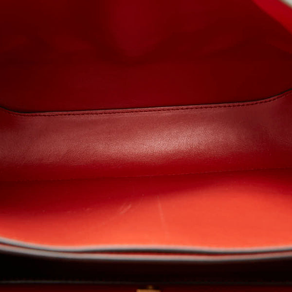 サルヴァトーレフェラガモ ガンチーニ ハンドバッグ ショルダーバッグ 2WAY 21H320 レッド レザー レディース Salvatore Ferragamo 【中古】