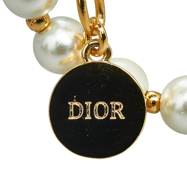 ディオール ロゴ パールネックレス ネックレス ホワイト ゴールド パール メッキ レディース Dior 【中古】