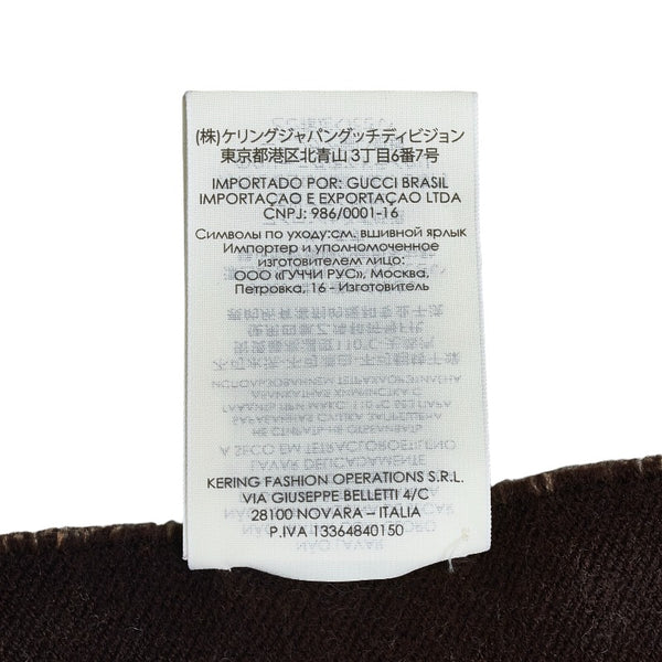 グッチ GGジャガード マフラー スカーフ 495592 ベージュ ブラウン ウール シルク レディース GUCCI 【中古】