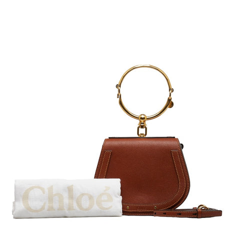 クロエ ハンドバッグ ショルダーバッグ 2WAY ブラウン ゴールド レザー レディース Chloe 【中古】