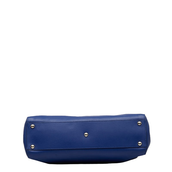 フェンディ ピーカブー モンスターアイズ ハンドバッグ ショルダーバッグ 2WAY 8BN226 ネイビー シルバー レザー レディース FENDI 【中古】