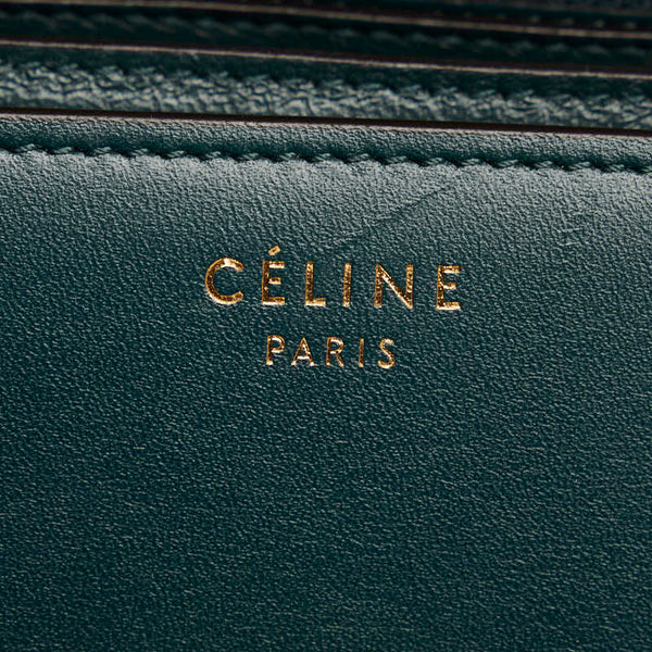 セリーヌ クラシックボックス ミディアム ショルダーバッグ グリーン レザー レディース CELINE 【中古】