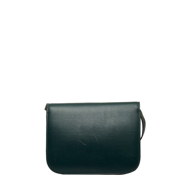セリーヌ クラシックボックス ミディアム ショルダーバッグ グリーン レザー レディース CELINE 【中古】