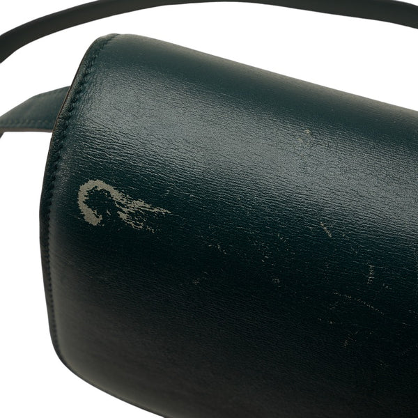 セリーヌ クラシックボックス ミディアム ショルダーバッグ グリーン レザー レディース CELINE 【中古】