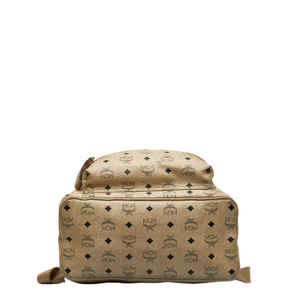 エム シー エム ヴィセトス ロゴグラム リュック バックパック ベージュ PVC レザー レディース MCM 【中古】
