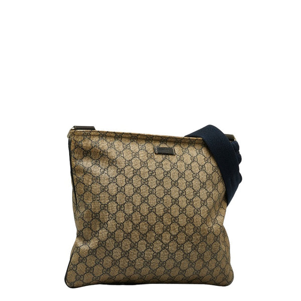 グッチ GGプラス 斜め掛け ショルダーバッグ 201446 ベージュ ブラック PVC レザー レディース GUCCI 【中古】