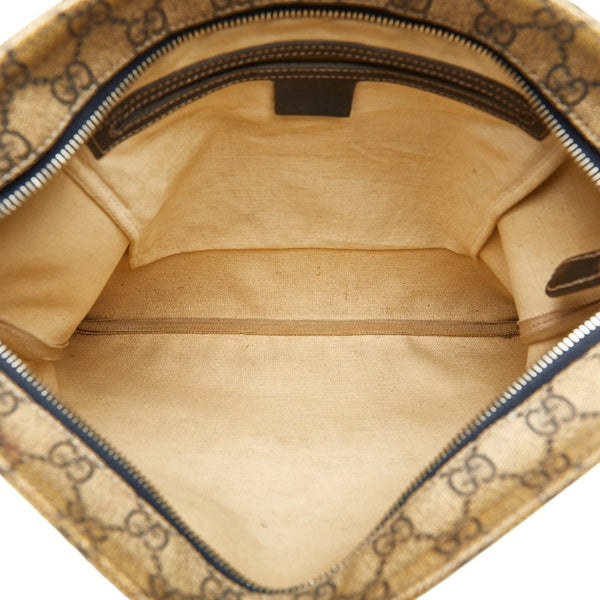 グッチ GGプラス 斜め掛け ショルダーバッグ 201446 ベージュ ブラック PVC レザー レディース GUCCI 【中古】