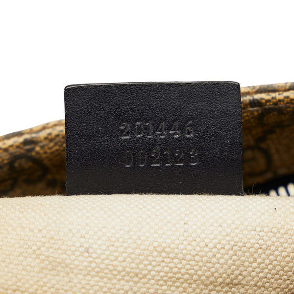 グッチ GGプラス 斜め掛け ショルダーバッグ 201446 ベージュ ブラック PVC レザー レディース GUCCI 【中古】