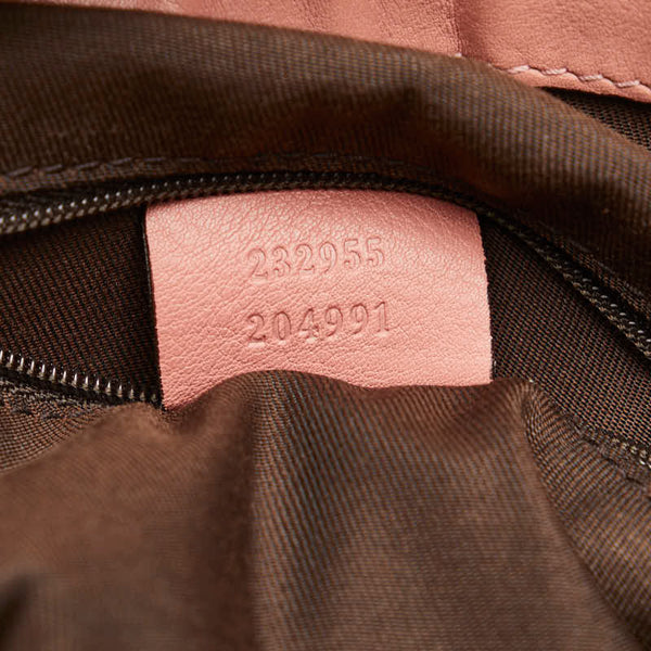 グッチ GGキャンバス ショルダーバッグ ワンショルダーバッグ 232955 ベージュ ピンク キャンバス レザー レディース GUCCI 【中古】