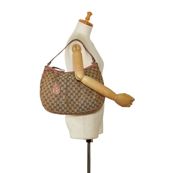 グッチ GGキャンバス ショルダーバッグ ワンショルダーバッグ 232955 ベージュ ピンク キャンバス レザー レディース GUCCI 【中古】