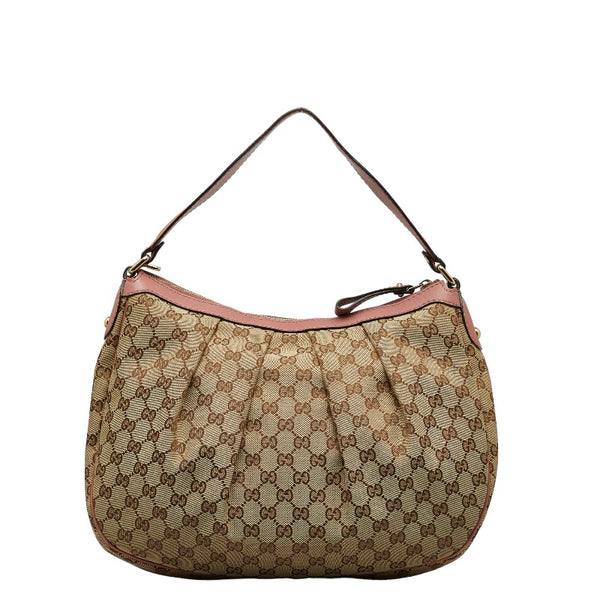 グッチ GGキャンバス ショルダーバッグ ワンショルダーバッグ 232955 ベージュ ピンク キャンバス レザー レディース GUCCI 【中古】
