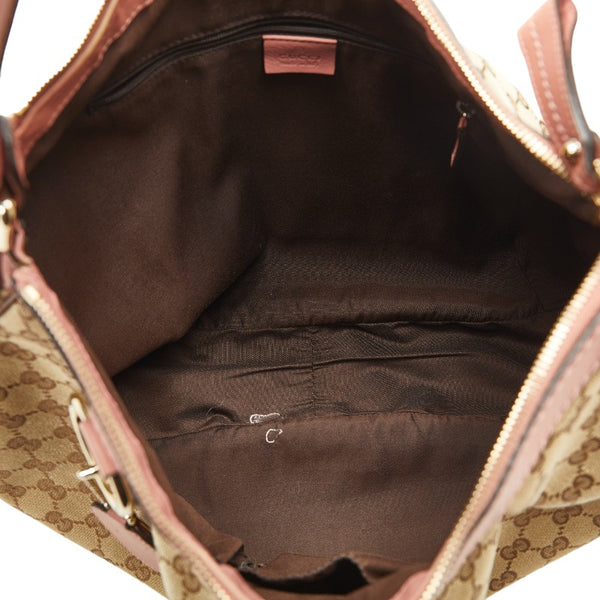 グッチ GGキャンバス ショルダーバッグ ワンショルダーバッグ 232955 ベージュ ピンク キャンバス レザー レディース GUCCI 【中古】