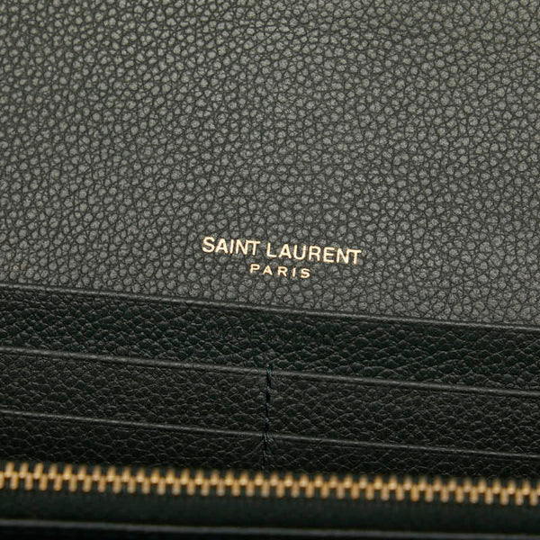 サンローラン 長財布 グリーン レザー レディース SAINT LAURENT 【中古】