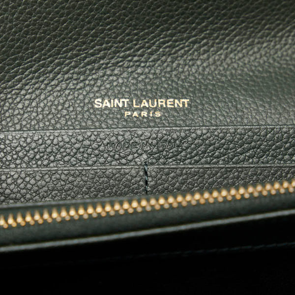 サンローラン 長財布 グリーン レザー レディース SAINT LAURENT 【中古】