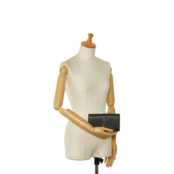 サンローラン 長財布 グリーン レザー レディース SAINT LAURENT 【中古】