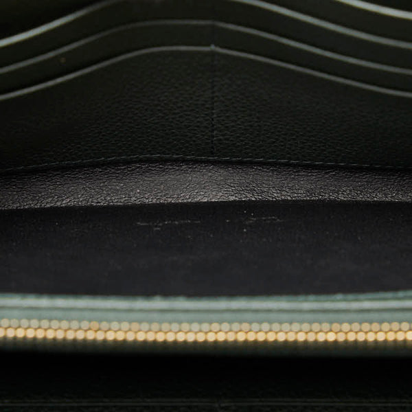 サンローラン 長財布 グリーン レザー レディース SAINT LAURENT 【中古】