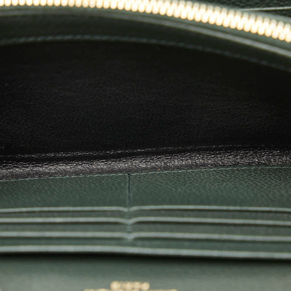 サンローラン 長財布 グリーン レザー レディース SAINT LAURENT 【中古】