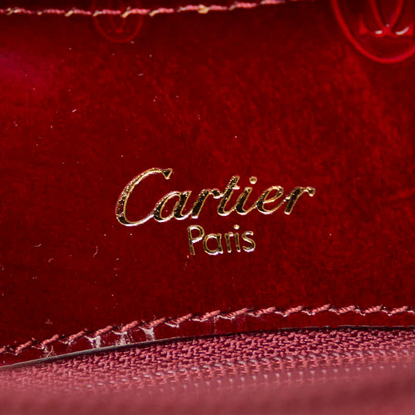 カルティエ ハッピーバースデー リュック バックパック ワインレッド パテントレザー レディース CARTIER 【中古】