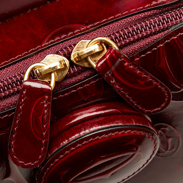 カルティエ ハッピーバースデー リュック バックパック ワインレッド パテントレザー レディース CARTIER 【中古】