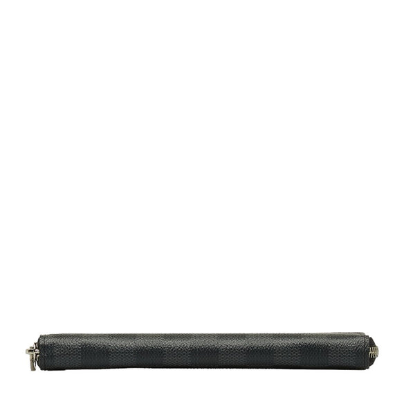 ルイ ヴィトン ダミエ グラフィット ジッピーウォレット ヴェルティカル ラウンドファスナー 長財布 N63095 ブラック PVC レザー メンズ LOUIS VUITTON 【中古】