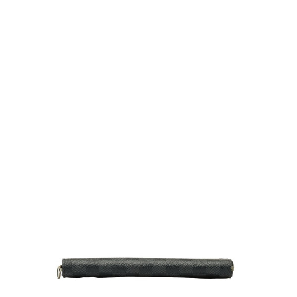 ルイ ヴィトン ダミエ グラフィット ジッピー オーガナイザー ラウンドファスナー 長財布 N63077 グレー PVC レザー メンズ LOUIS VUITTON 【中古】