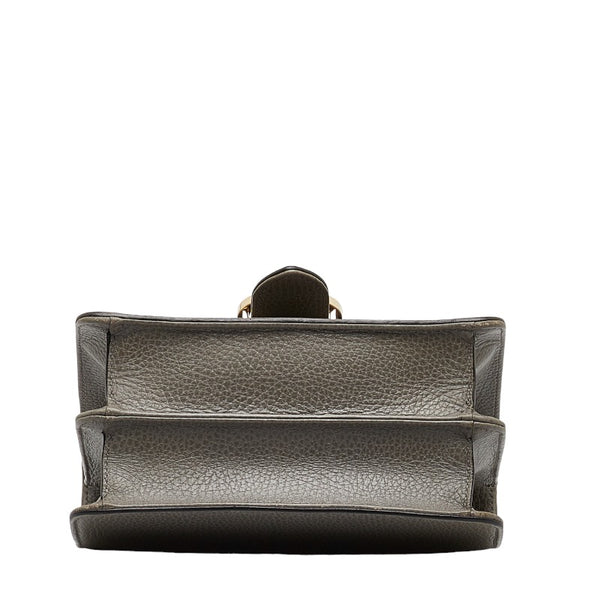 グッチ インターロッキングG チェーン ショルダーバッグ 510304 グレー レザー レディース GUCCI 【中古】