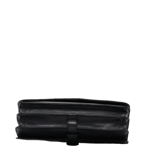 ロエベ アナグラム クラッチバッグ セカンドバッグ ブラック レザー レディース LOEWE 【中古】