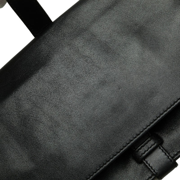ロエベ アナグラム クラッチバッグ セカンドバッグ ブラック レザー レディース LOEWE 【中古】