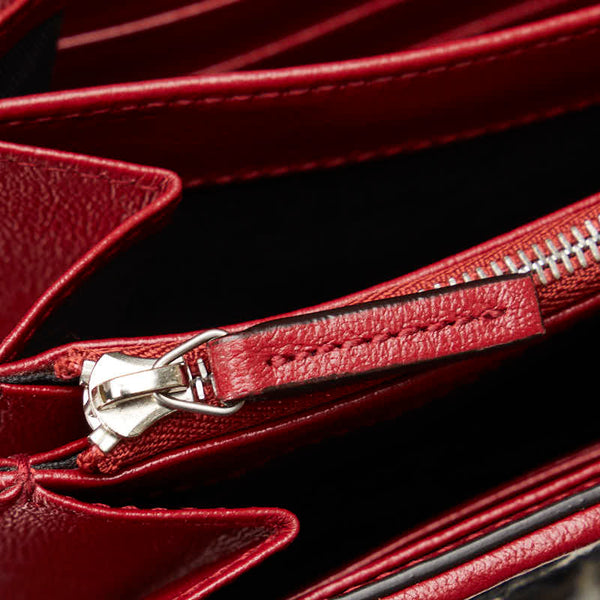 グッチ ディオニュソス 斜め掛け チェーン ショルダーバッグ ウォレット 401231 ブラック ホワイト レッド ツイード レザー レディース GUCCI 【中古】