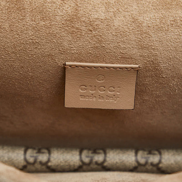 グッチ GGスプリーム ディオニュソス 斜め掛け チェーン ショルダーバッグ 421970 ベージュ PVC スウェード レディース GUCCI 【中古】