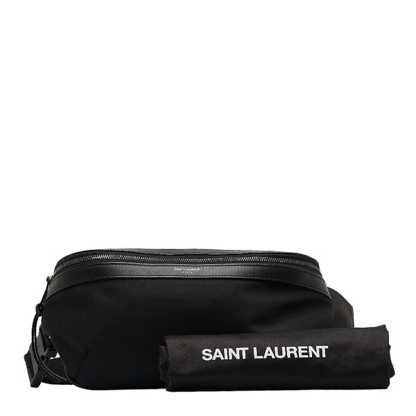 サンローラン ボディバッグ ウエストバッグ 557831 ブラック キャンバス レザー メンズ SAINT LAURENT 【中古】
