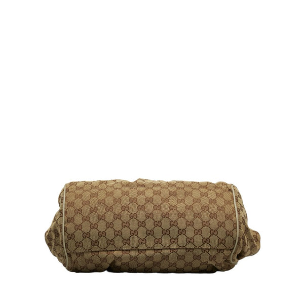 グッチ GGキャンバス スーキー ハンドバッグ ショルダーバッグ 2WAY 223974 ベージュ ブラウン キャンバス レザー レディース GUCCI 【中古】