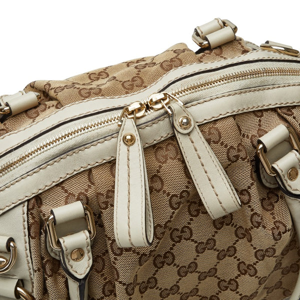 グッチ GGキャンバス スーキー ハンドバッグ ショルダーバッグ 2WAY 223974 ベージュ ブラウン キャンバス レザー レディース GUCCI 【中古】