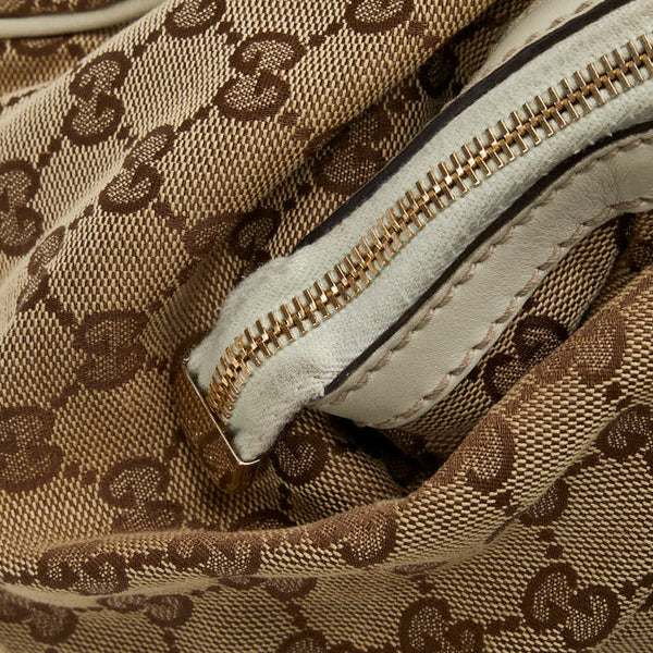 グッチ GGキャンバス スーキー ハンドバッグ ショルダーバッグ 2WAY 223974 ベージュ ブラウン キャンバス レザー レディース GUCCI 【中古】