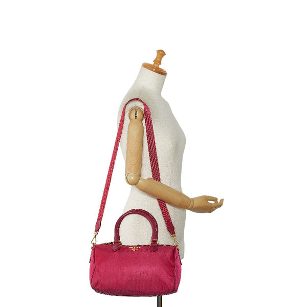プラダ ハンドバッグ ショルダーバッグ 2WAY ピンク ナイロン レザー レディース PRADA 【中古】