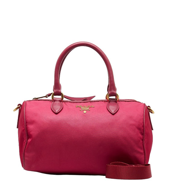 プラダ ハンドバッグ ショルダーバッグ 2WAY ピンク ナイロン レザー レディース PRADA 【中古】