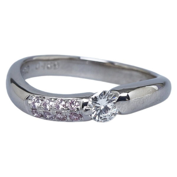Pt900 プラチナ ダイヤ0.189ct ピンクダイヤ0.089ct リング 指輪 レディース 10号 【中古】