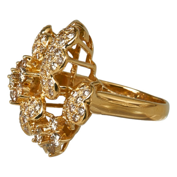 K18YG イエローゴールド ダイヤ2.65ct リング 指輪 レディース 14号 【中古】