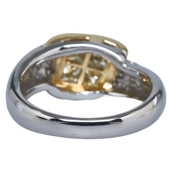 Pt900 プラチナ K18 ゴールド コンビ ダイヤ1.31ct リング 指輪 レディース 13.5号 【中古】