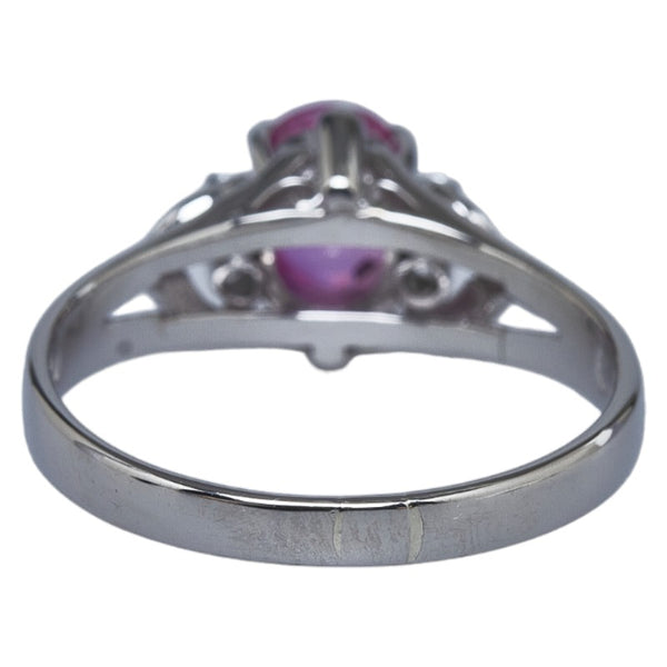 Pt900 プラチナ ピンクサファイア0.920ct ダイヤ0.05ct リング 指輪 レディース 12.5号 【中古】