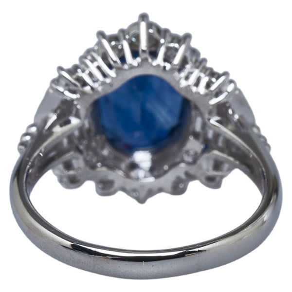 Pt900 プラチナ サファイア3.75ct ダイヤ1.05ct リング 指輪 レディース 13.5号 【中古】