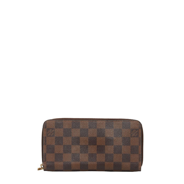 ルイ ヴィトン ダミエ エベヌ ジッピーウォレット 長財布 N60046 ローズバレリーヌ ピンク PVC レザー レディース LOUIS VUITTON 【中古】