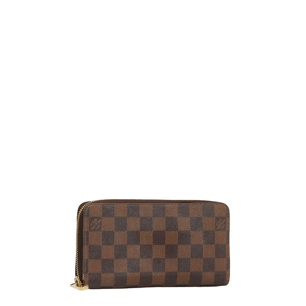 ルイ ヴィトン ダミエ エベヌ ジッピーウォレット 長財布 N60046 ローズバレリーヌ ピンク PVC レザー レディース LOUIS VUITTON 【中古】