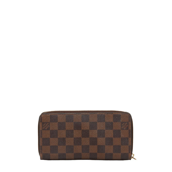 ルイ ヴィトン ダミエ エベヌ ジッピーウォレット 長財布 N60046 ローズバレリーヌ ピンク PVC レザー レディース LOUIS VUITTON 【中古】