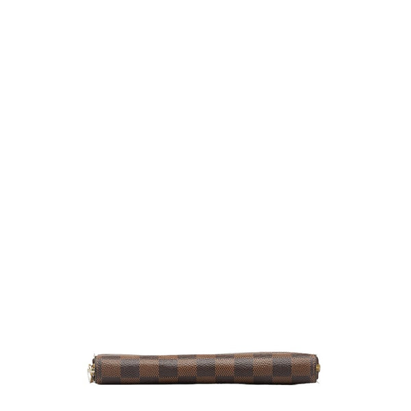 ルイ ヴィトン ダミエ エベヌ ジッピーウォレット 長財布 N60046 ローズバレリーヌ ピンク PVC レザー レディース LOUIS VUITTON 【中古】