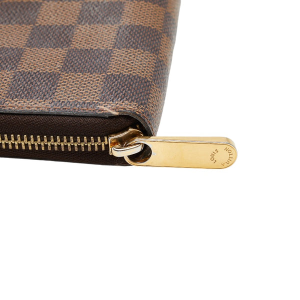 ルイ ヴィトン ダミエ エベヌ ジッピーウォレット 長財布 N60046 ローズバレリーヌ ピンク PVC レザー レディース LOUIS VUITTON 【中古】