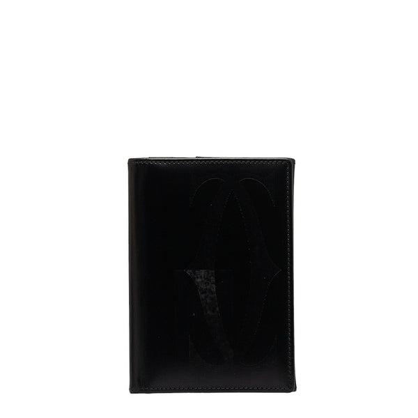 カルティエ カードケース ブラック レザー メンズ CARTIER 【中古】